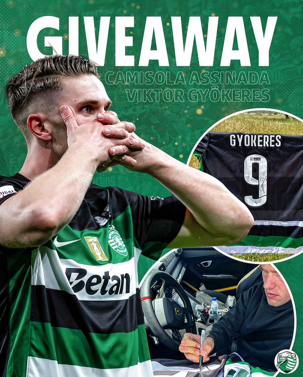 Sporting_CPAdep's tweet image. 🚨9️⃣ SUPER GIVEAWAY! 🇸🇪💚
Queres ganhar uma camisola de Viktor Gyökeres assinada pelo próprio? 👀
ℹ️ Regras a seguir para estares a participar:
1️⃣ Seguir @Sporting_CPAdep
2️⃣ RT + FAV
3️⃣ Mencionar 1 @ nos comentários
ℹ️ Quantas mais vezes comentares mais hipóteses tens de…