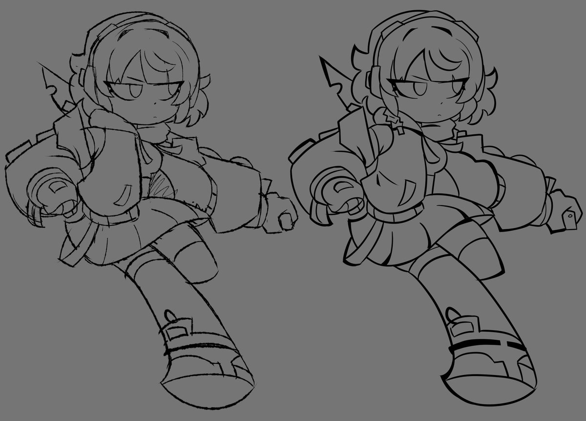 MurielS_E's tweet image. boceto vs lineart