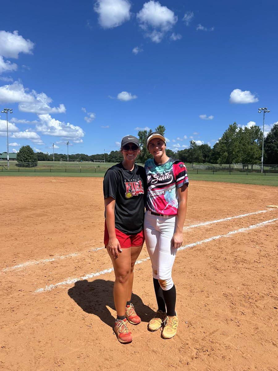 Congrats to 2027 Hannah Fabich &amp; our own Coach Sam for being nominated and playing/coaching at the USSSA All State games 🤩 They came out on top with 2 wins! 🔥