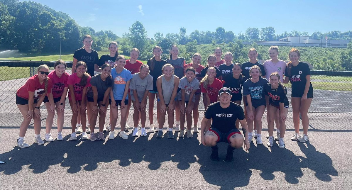 Final summer conditioning day for volleyball &amp; basketball players with Nathan Godsell. We are thankful for what he does to help our female athletes in the off season.