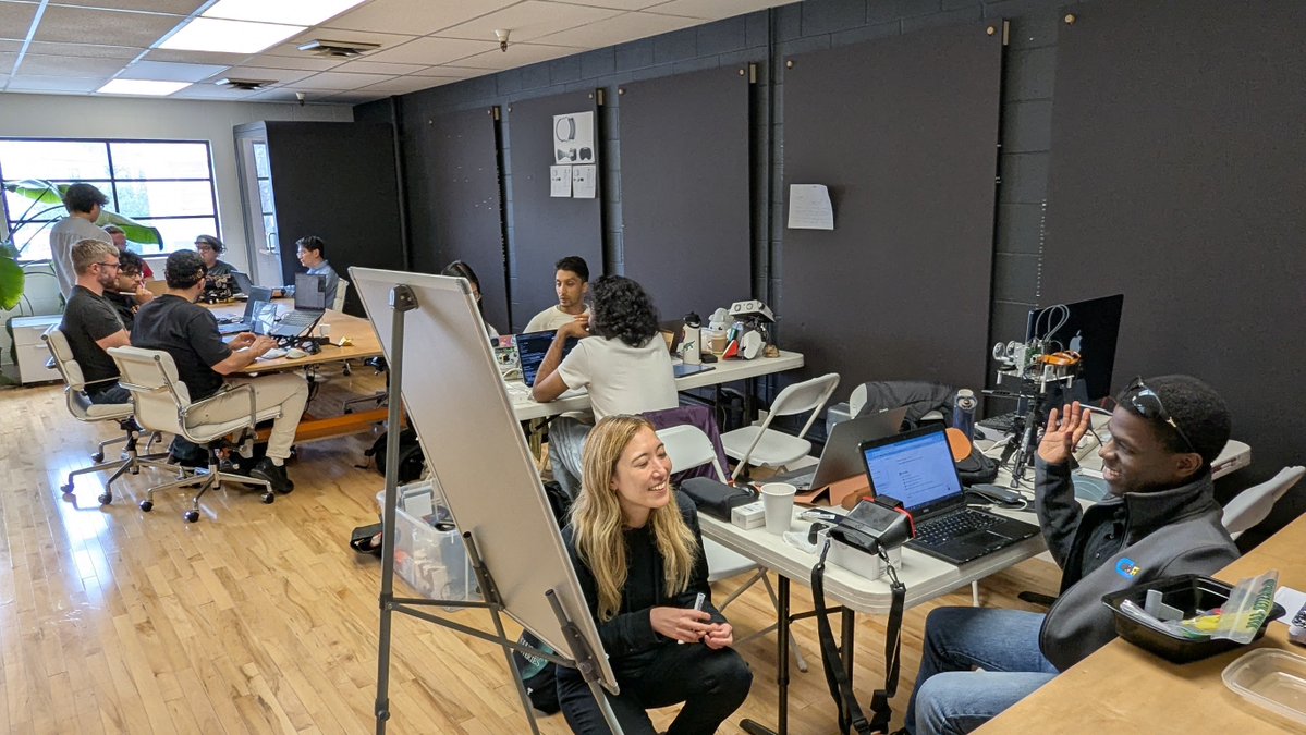 just kicked off ai + hardware summer hack in sf at <a href="/workatthestudio/">Studio 45</a>! 

with <a href="/emilyyu1217/">emily yu ⏻⚡️</a> and <a href="/BoostVC/">Boost VC</a> helping get early builders excited to build in hardware. time to move away from b2b saas

with <a href="/pamir/">Pamir</a>'s new gen 2 dev board. never been easier to build on edge and self coding