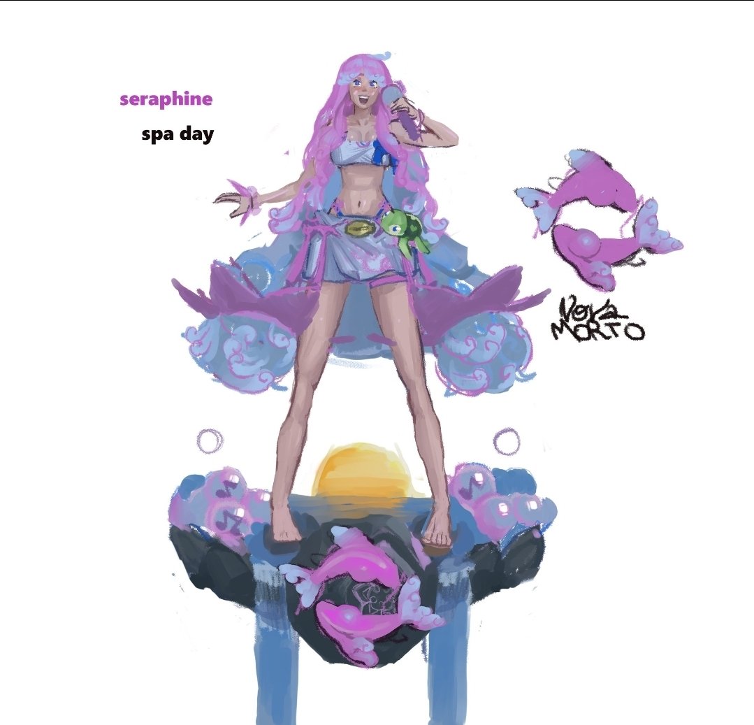 LadyenViolet's tweet image. Olá amores eu queria expor para vocês uma arte no tema " Spirit Blossom Springs" que meu amg @PhantomasBRguy fez da Seraphine, eu queria dizer que amei (principalmente o palanque e a referência dele com o peixinho ) e agradecer a ele por dar vida a Seraphine SPA day 💮🧼🫧