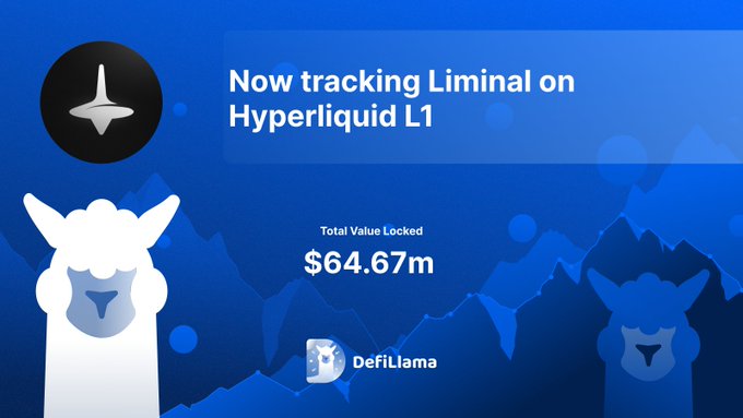 DefiLlama 追踪 Hyperliquid L1 上的 Liminal，TVL 达 6467 万美元