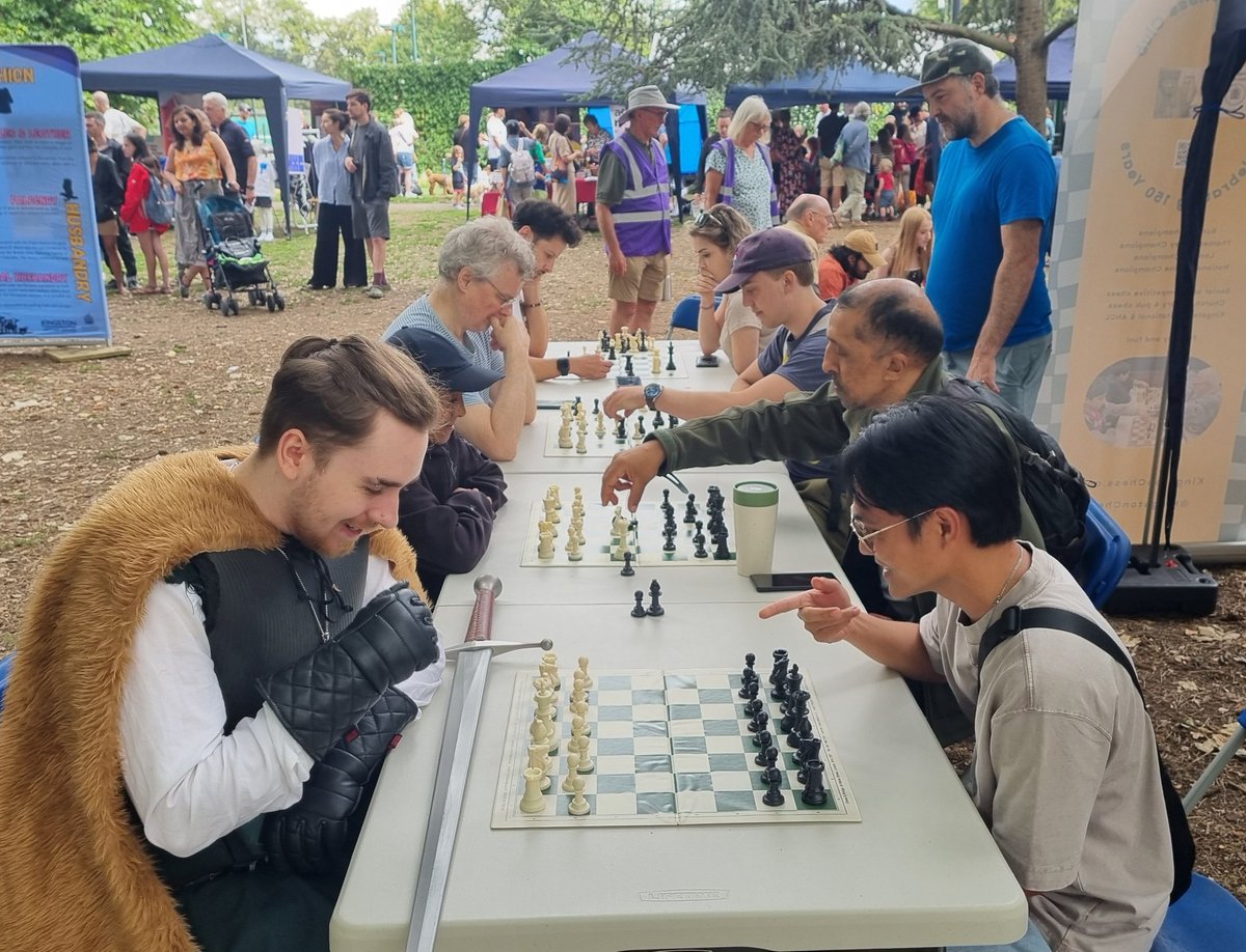 Kingston Chess Academy (@kca_chess) on Twitter photo Wonderful day at Canbury Gardens. Giant chessboard kindly lent by <a href="/ChessAndBridge/">Chess & Bridge: London Chess Centre</a>. And again tomorrow..
<a href="/KingstonChess/">KingstonChess</a> <a href="/RBKheritage/">Kingston Heritage Service</a> <a href="/ChessScholar/">John Foley</a>
#SaxonFayre Wonderful day at Canbury Gardens. Giant chessboard kindly lent by <a href="/ChessAndBridge/">Chess & Bridge: London Chess Centre</a>. And again tomorrow..
<a href="/KingstonChess/">KingstonChess</a> <a href="/RBKheritage/">Kingston Heritage Service</a> <a href="/ChessScholar/">John Foley</a>
#SaxonFayre