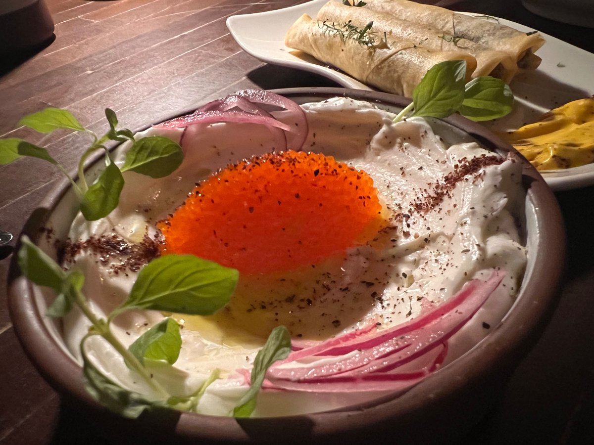 thomasmannfacts's tweet image. Anixi in chelsea is kind of next level...lamb cigar rolls with labneh, chicken gyro rolls, taramasalata with seaweed caviar, warm fresh herbed bread, ALL VEGAN