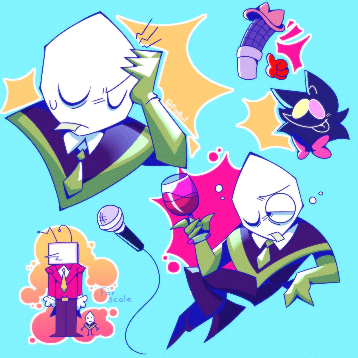 pip0wl's tweet image. more Battat more Mike because uhhhh #battat #battenna #DELTARUNE