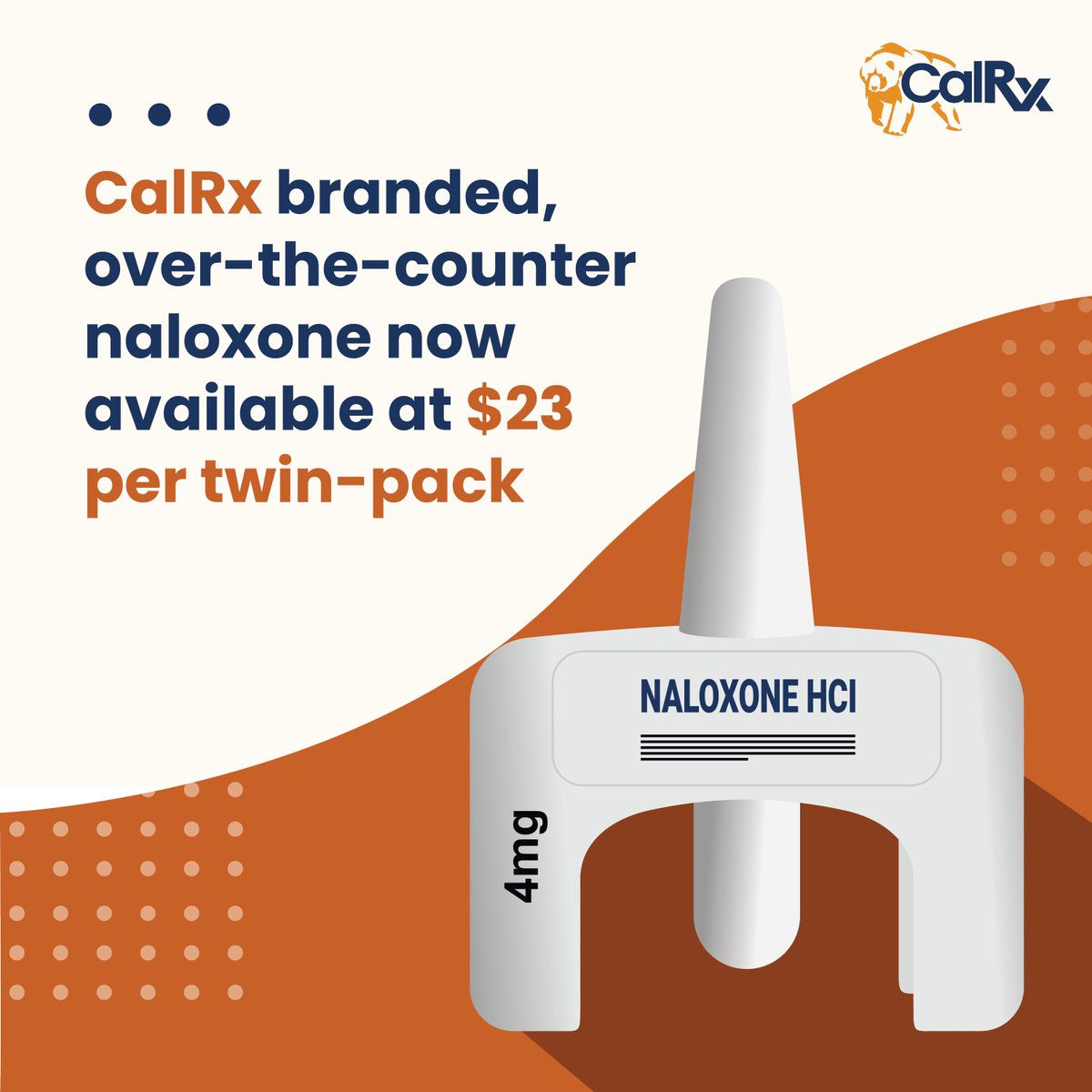 Cal_HHS's tweet image. Through CalRx, Naloxone is available directly to all Californians now at just $23 per twin-pack.
With this life-saving medication, you can help save the life of a loved one, neighbor or community member. Place your today at calrx.ca.gov/get-naloxone.