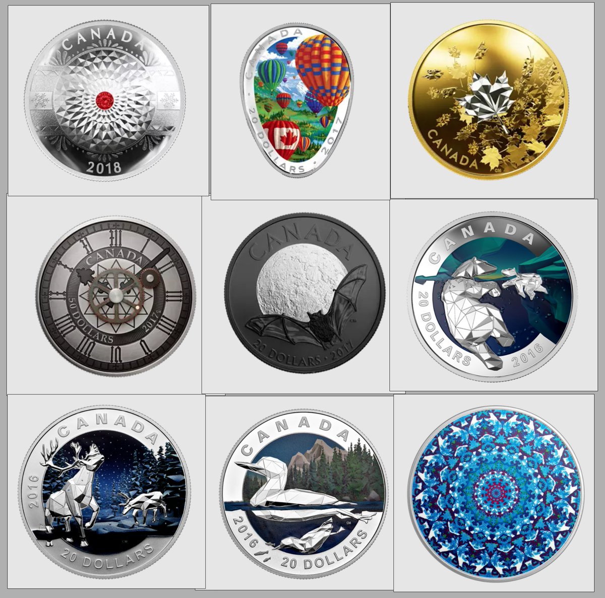 I've designed about 15 coins for the Royal Canadian Mint. My art forever engraved in gold and silver!

Here's a few of them!