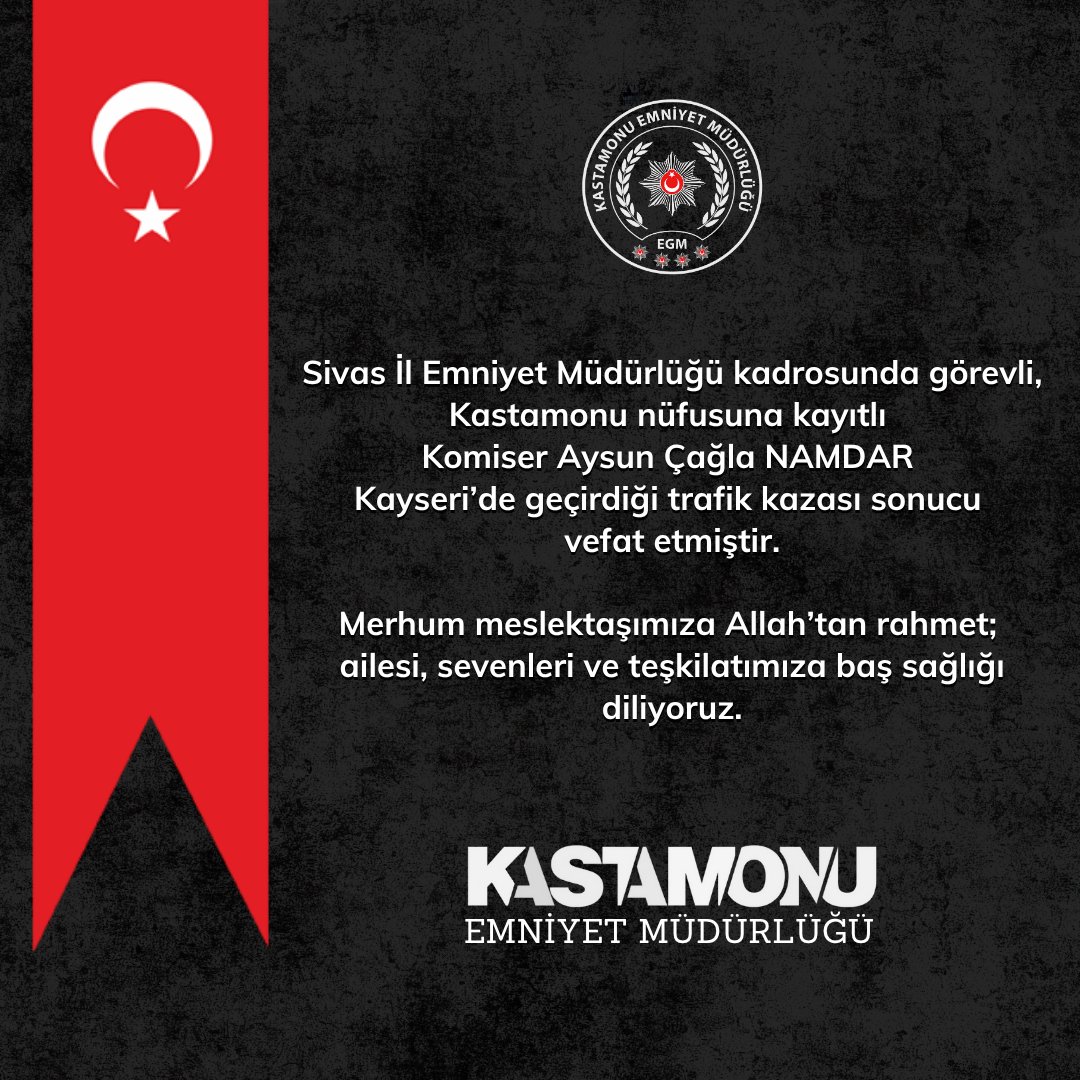 Merhum meslektaşımıza Allah'tan rahmet; ailesi, sevenleri ve teşkilatımıza baş sağlığı diliyoruz.