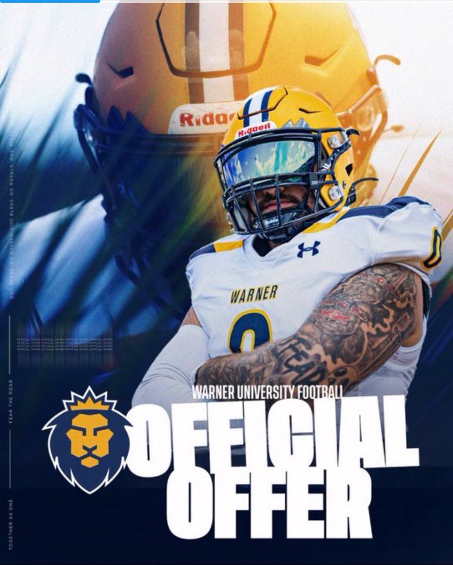 _Colton_Brown_ (@_colton_brown_) on Twitter photo Blessed to receive an offer from Warner University! Thank you to all of the coaches for a great camp.
<a href="/dburks88/">Dialleo Burks Sr.</a>
<a href="/Coach_Murray0/">Malik Murray</a>
<a href="/CoachJoeNieves/">Coach Joe Nieves</a>
<a href="/CoachKnoxMCC/">Knox Robinson</a>
<a href="/Melbourneccfb/">Mcc High School Football</a> Blessed to receive an offer from Warner University! Thank you to all of the coaches for a great camp.
<a href="/dburks88/">Dialleo Burks Sr.</a>
<a href="/Coach_Murray0/">Malik Murray</a>
<a href="/CoachJoeNieves/">Coach Joe Nieves</a>
<a href="/CoachKnoxMCC/">Knox Robinson</a>
<a href="/Melbourneccfb/">Mcc High School Football</a>
