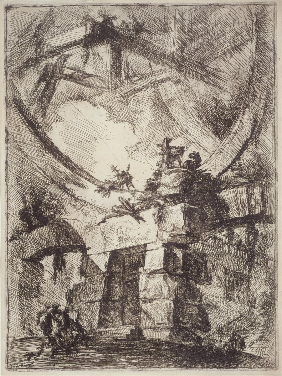 CodyJSwanson's tweet image. La grande ruota di Piranesi che gira senza fine e senza ragione dallo sforzo dell&apos;irriconoscibile dal osservatore.