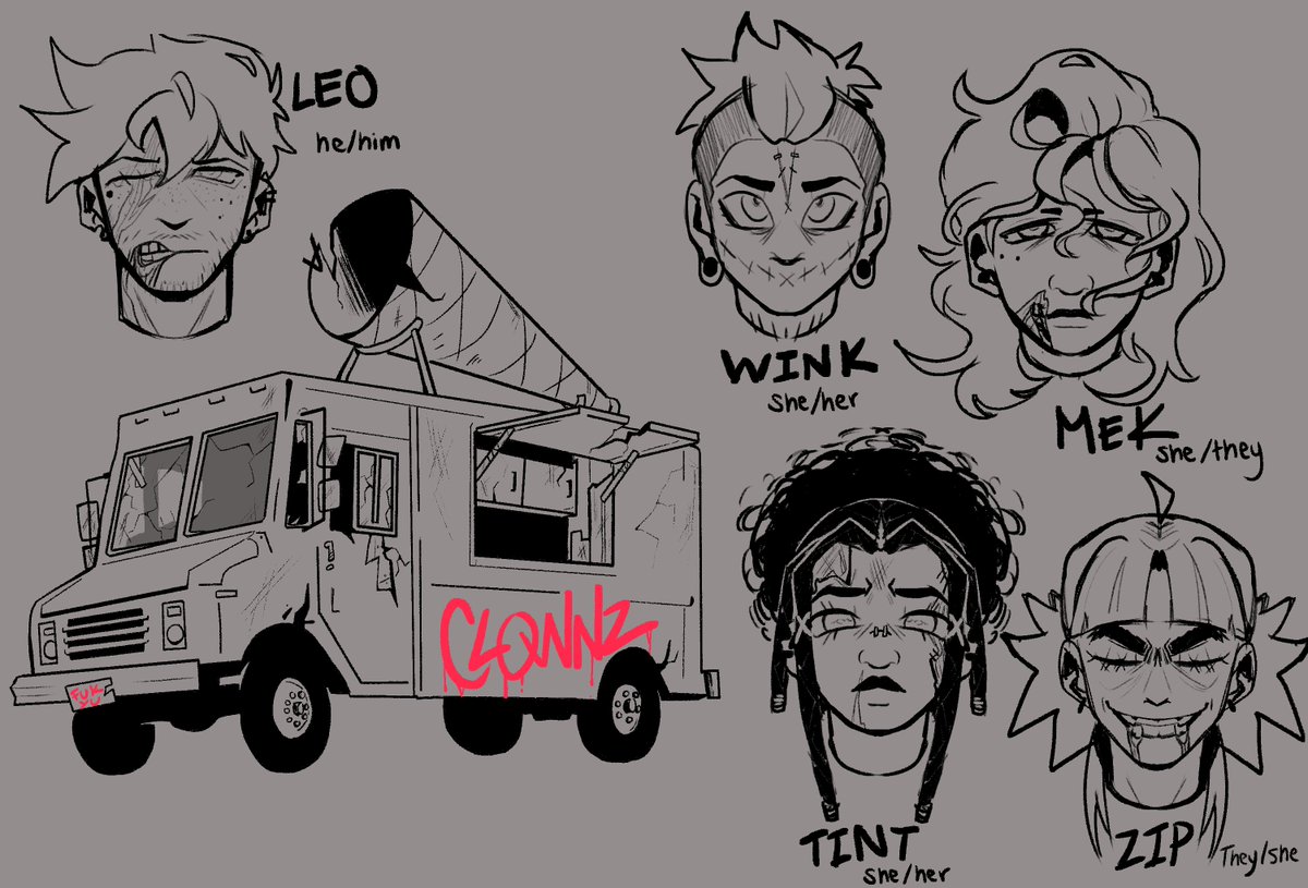 FXXTRN's tweet image. (old art) I don&apos;t have a lot of recent works cause of doctor stuff but still very proud of these concept doodles for a zombie rp🦠#doodle #roleplay