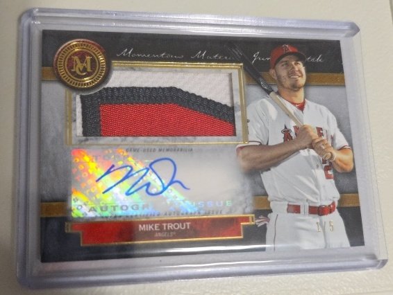 RobbyRage34's tweet image. 2020 Topps Museum collection Mike Trout Patch auto /5....$350
