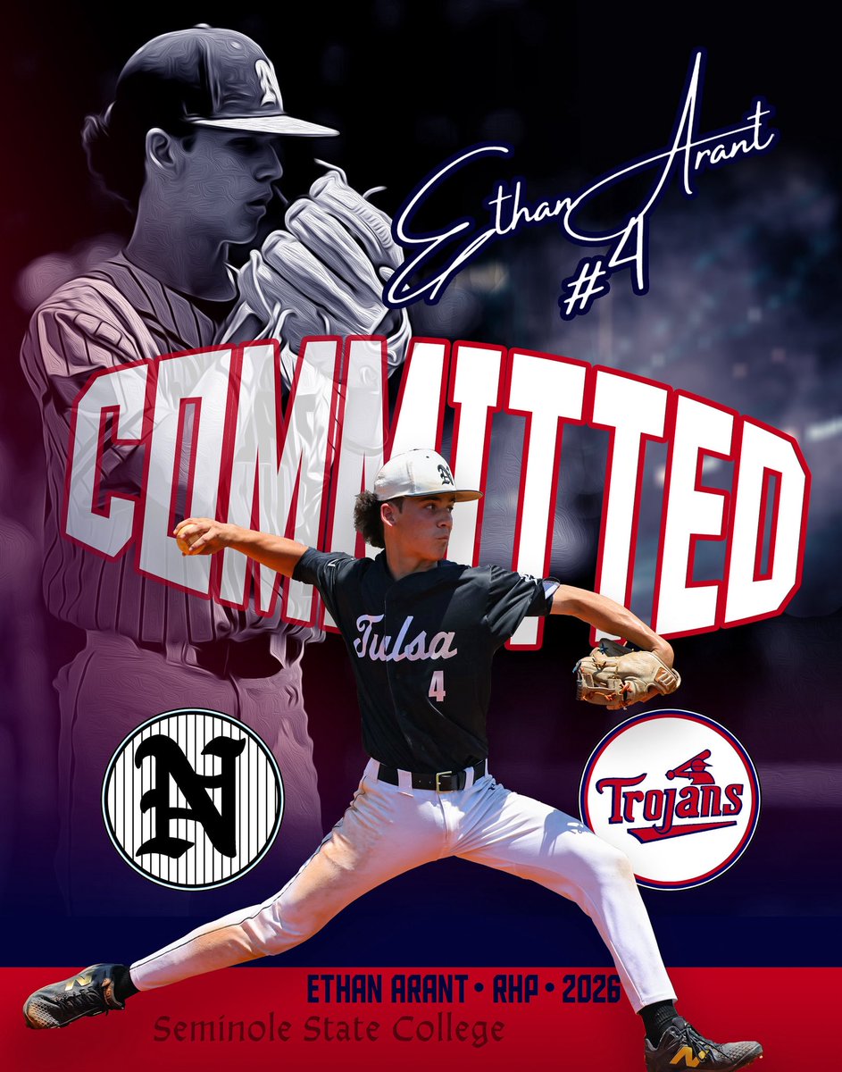 NOAH Jaguars Baseball (@noahjagsbsbl) on Twitter photo NOAH Baseball would like to congratulate upcoming senior RHP Ethan Arant for his commitment to continue his baseball journey at Seminole State College in Seminole, OK. The Trojans compete in NJCAA Division I in the Region 2 Conference. <a href="/EthanArant/">Ethan Arant</a> <a href="/SSCbaseball/">Seminole State Baseball</a> NOAH Baseball would like to congratulate upcoming senior RHP Ethan Arant for his commitment to continue his baseball journey at Seminole State College in Seminole, OK. The Trojans compete in NJCAA Division I in the Region 2 Conference. <a href="/EthanArant/">Ethan Arant</a> <a href="/SSCbaseball/">Seminole State Baseball</a>