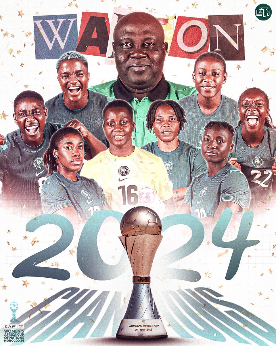 ETMediaNG's tweet image. YESSSSS
The Super Falcons are the Champions of Africa for the TENTH time!!!!
#MARNGA #WAFCON2024