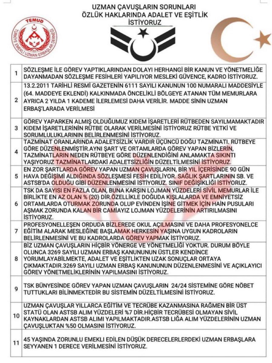 Emeklilik, bir yorgunluğun değil; yıllarca süren fedakârlığın onurlu bir karşılığı olmalıdır.  
Peki #VatanSevdalısıUzmanÇavuş ’lar için neden bu sadece bir hayal olarak kalıyor?  

Dağda, sınırda, en zorlu koşullarda verilen mücadele sonrası, neden emeklilik maaşları geçim