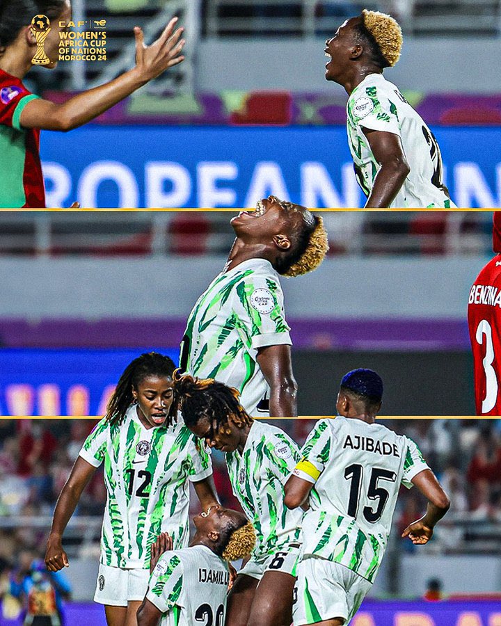 FcMglobal's tweet image. From 2–0 down in the first half to a stunning 3-goal comeback in the second half , what a win against Morocco! Our Super Falcons have truly made us proud! 🇳🇬💪⚽
#WAFCON2025