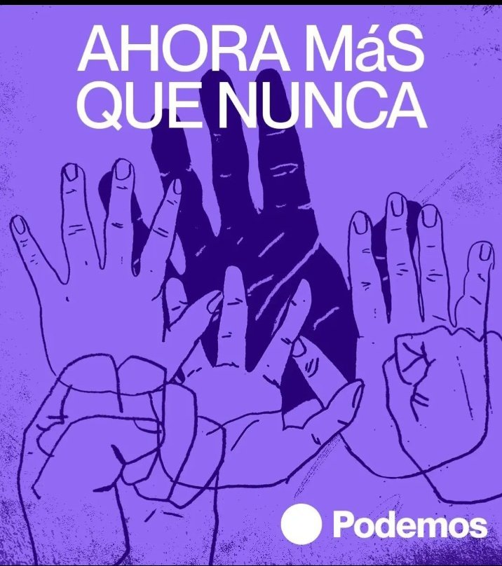 ¡Pásalo, gracias! 
💜🏳️‍🌈✊🇵🇸🫶🏻🕊️🏳️‍⚧️
#YoVotoPodemos 
Campaña de movilización en X para cohesionar a votantes y simpatizantes de <a href="/PODEMOS/">Podemos</a> y a todas las cuentas de izquierdas.
Junt@s PODEMOS frenar a la ultraderecha y cambiar España.  

🟣 Sígueme y te sigo. Sigue a quién te siga.