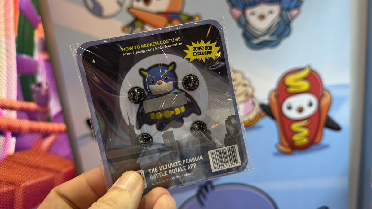 Who wants to win a Pudgy Pin pack from Comic Con? Includes a Pudgy Party exclusive skin… 🐧

To enter:
✅ Show proof of pre-reg for Pudgy Party in replies
✅ Follow <a href="/PlayPudgyParty/">Pudgy Party</a>

Winner on Sunday! Shoutout to <a href="/MUTGuru/">Mike McFadden</a> <a href="/playmythical/">Mythical Games</a> 

Pre reg below 👇
