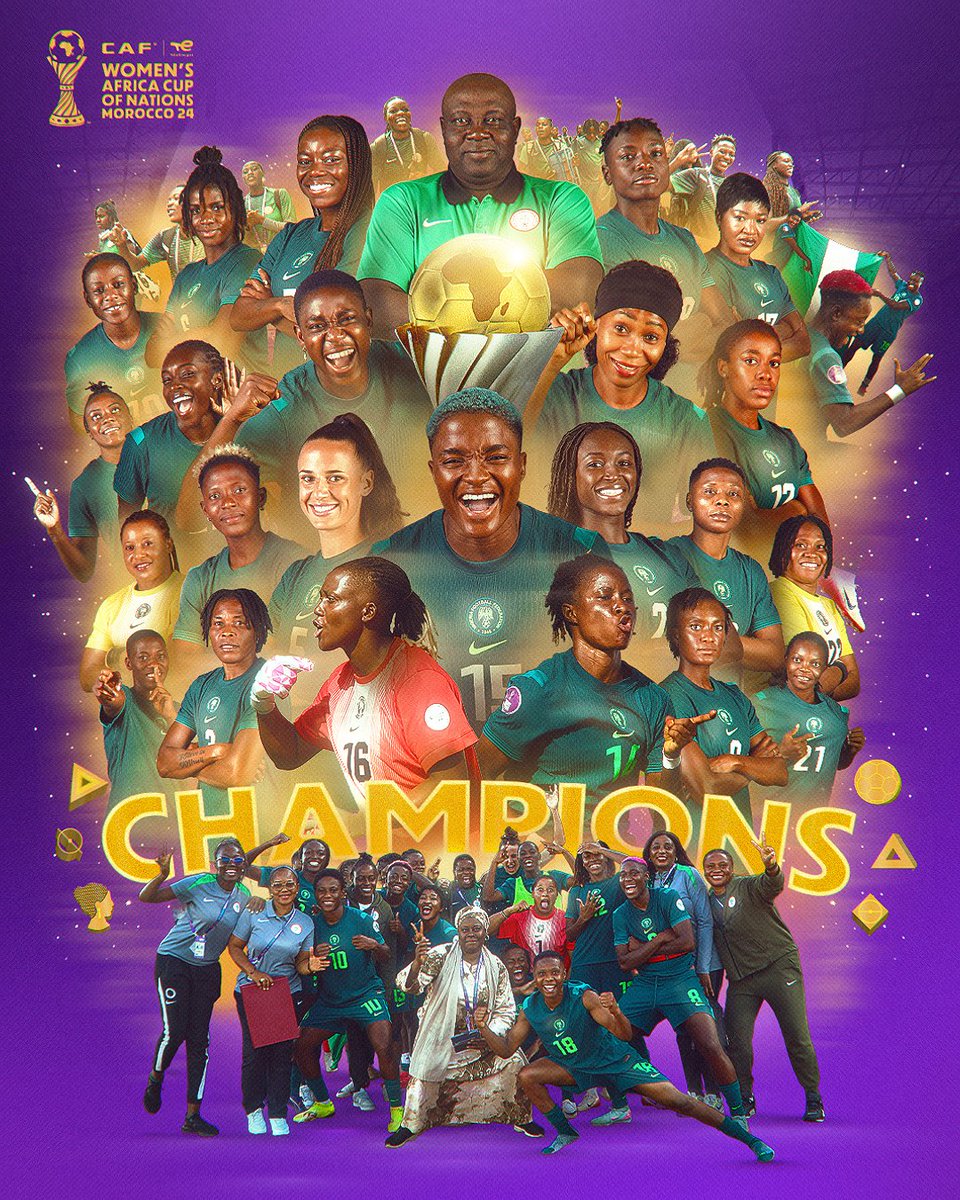 ekititrends's tweet image. The Super Falcons are now 10-TIMES African CHAMPION!!!! 🇳🇬
Mission X Completed