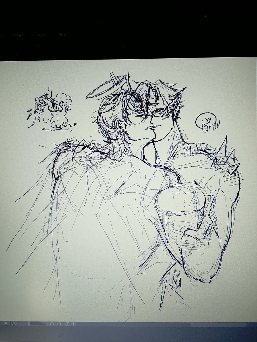 Il2Dchars's tweet image. Teehee P: (just a doodle to rest from other drawings)
#葬炎 #exeflame