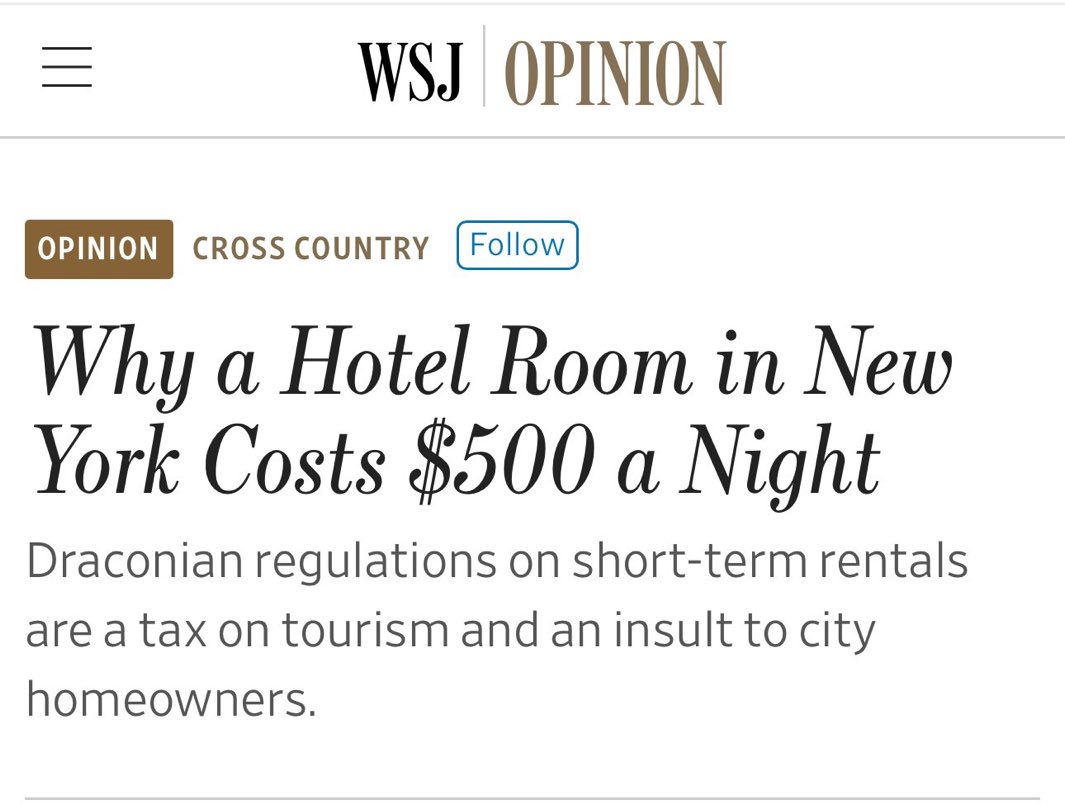 briandavisSV's tweet image. Don’t know what @ZohranKMamdani’s view on this is but NYC has become too expensive to visit for many people - allowing @Airbnb and short-term rentals will not just expand the market but give people opportunities to make money.