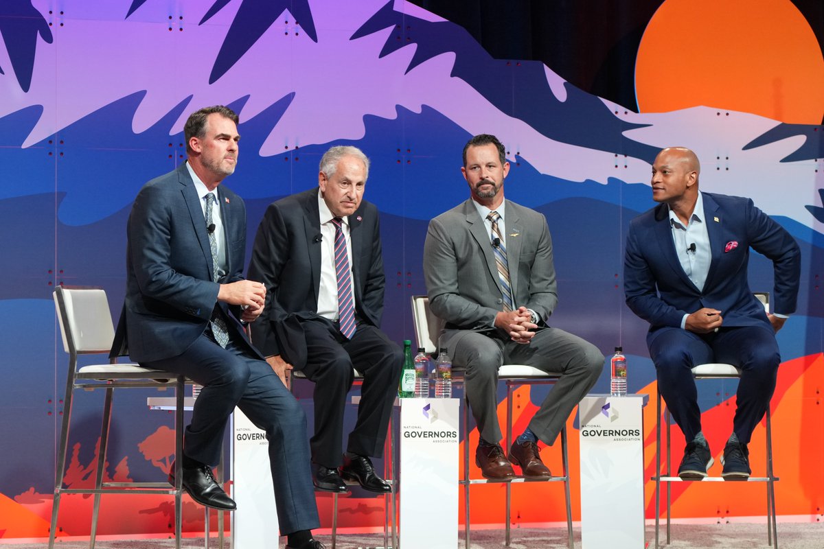 NatlGovsAssoc's tweet image. Closing out the 2025 #NGASummerMeeting, newly appointed NGA Chair Oklahoma @GovStitt introduced his Chair’s Initiative which will explore strategies to Reignite the American Dream by focusing on education, entrepreneurship and energy. Learn more: nga.org/AmericanDream/