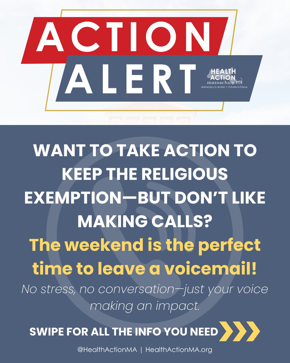HealthActionMA's tweet image. ACTION ITEM: CALL TO GET H.2554 MOVED TO ANOTHER COMMITTEE - Don't like making calls? Leave a voicemail! It's the weekend, flood them with messages.
What are we doing? We’re calling the Massachusetts House Committee on Steering, Policy and Scheduling to urge them to refer House…