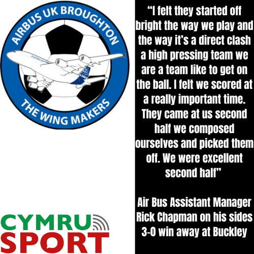 Cymru Sport (@cymru_sport) on Twitter photo Post Match Interview Rick Chapman Buckley Town 0 AIR BUS 3
Hear from a delighted <a href="/airbusukfc/">Airbus UK Broughton</a> Assistant Manager <a href="/Rick_chap08/">Rick Chapman</a> on his sides 3-0 opening day away victory at <a href="/BTFCofficial77/">Buckley Town Football Club | Up The Bucks!</a>
cymrusport.cymru/post-match-intโฆ Post Match Interview Rick Chapman Buckley Town 0 AIR BUS 3
Hear from a delighted <a href="/airbusukfc/">Airbus UK Broughton</a> Assistant Manager <a href="/Rick_chap08/">Rick Chapman</a> on his sides 3-0 opening day away victory at <a href="/BTFCofficial77/">Buckley Town Football Club | Up The Bucks!</a>
cymrusport.cymru/post-match-intโฆ