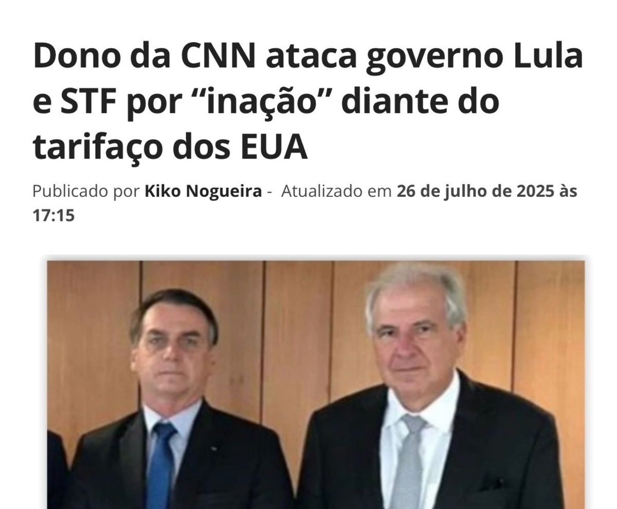 quadrosreturns's tweet image. O dono da CNN Brasil não pode alegar ignorância, ele sabe que Trump não quer negociar, seu objetivo é trair o Brasil e ajudar Bolsonaro. Duvidam?

BLOQUEIEM A CNN BRASIL