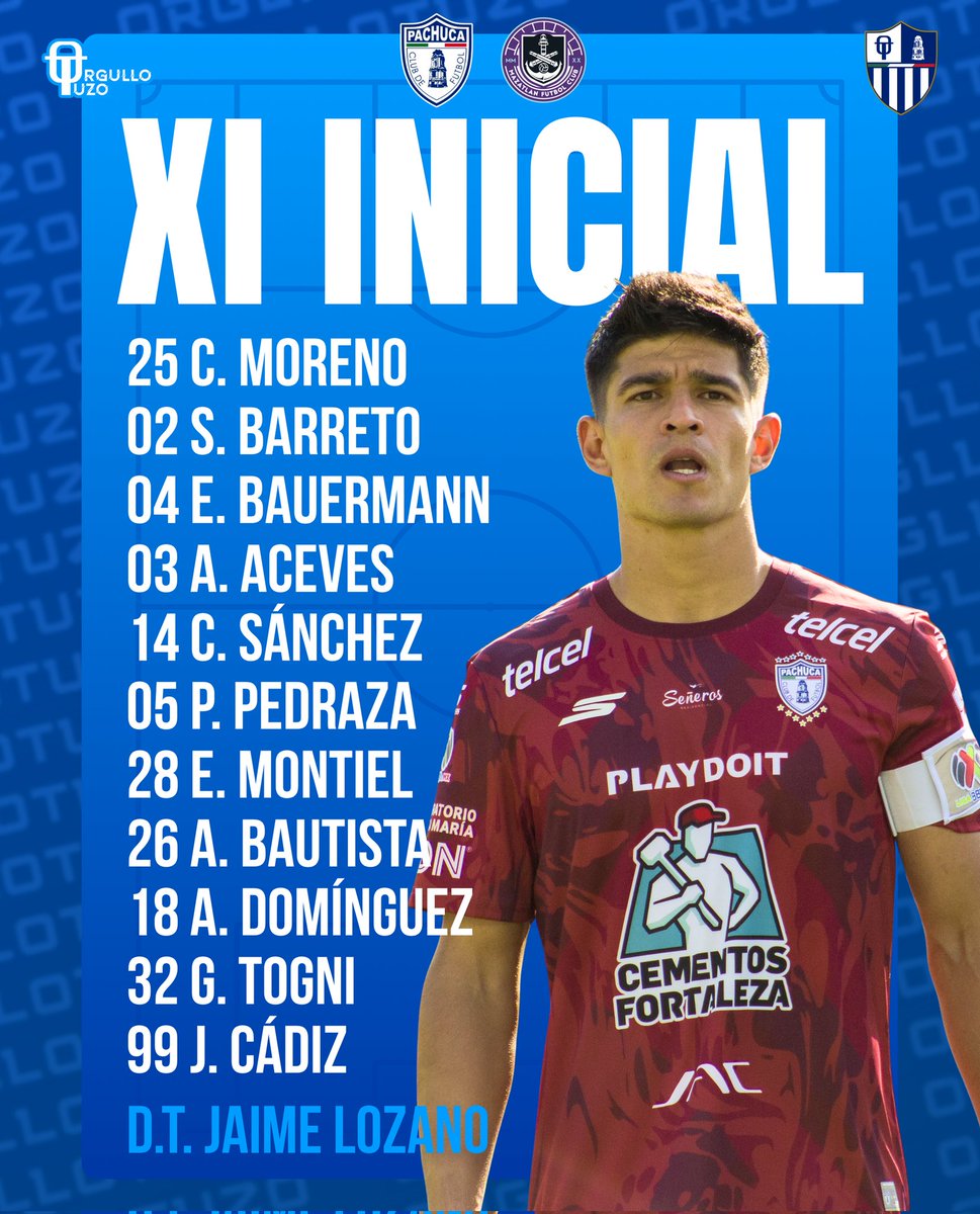Orgullo_Tuzo's tweet image. 🩵🐹 XI INICIAL ⚽🩵
Esta es la alineación con la que sale Jaime Lozano esta tarde para enfrentar a Mazatlán. ⚪🔵
¡Vamos @Tuzos! 🤩🩵
#OrgulloTuzo💙