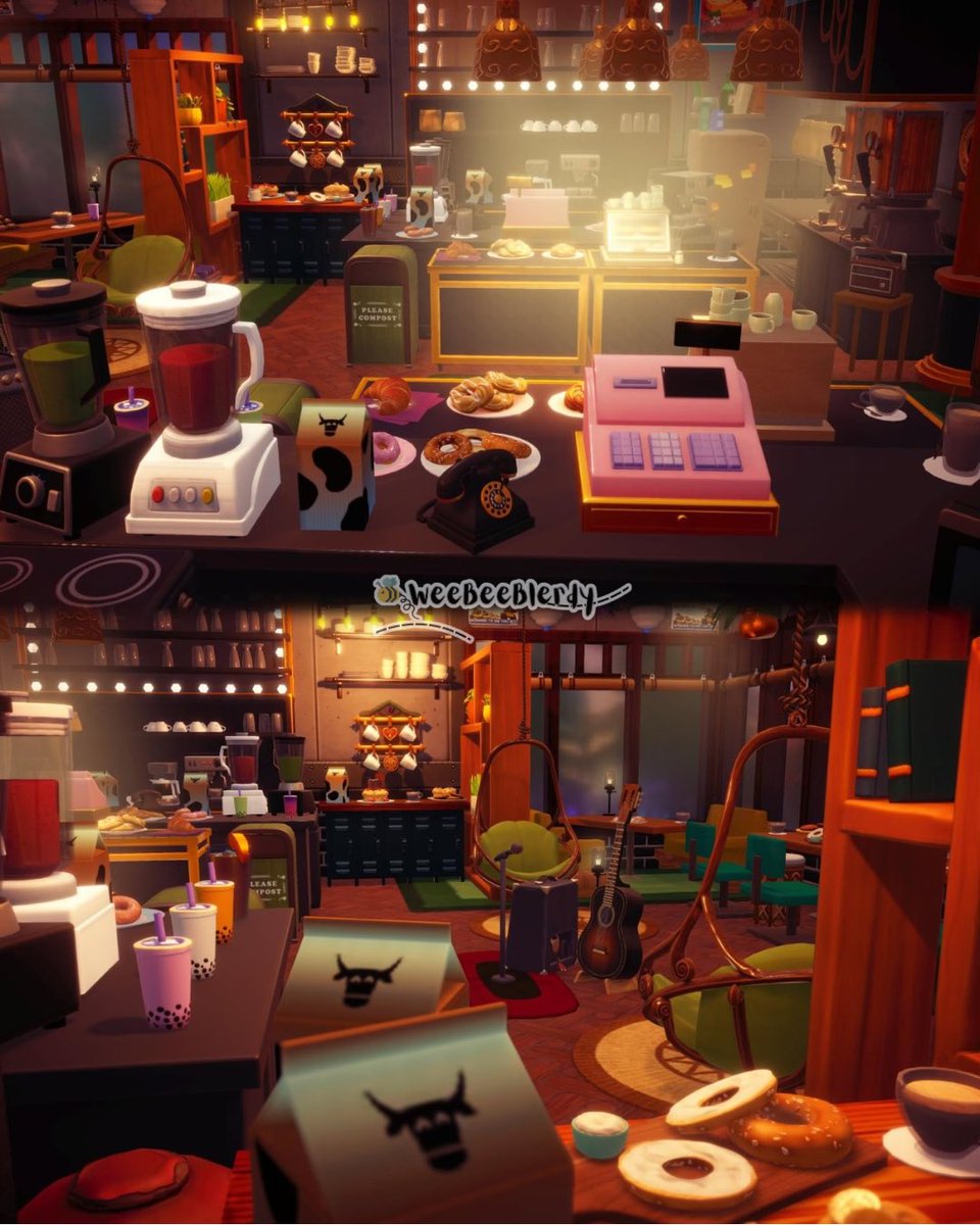 weebeeblerdy's tweet photo. ✨☕️ Dreamlight Starbucks Coffee Shop ☕️✨

I used to work a Starbucks for 5 years so this was a cathartic build for sure! Though I built this is April, now that we have a Coffee Shop house, this will be very tedious to move over lol💛 #DisneyDreamlightValley #DDLV #DisneyDLV https://t.co/5zH4HSLmFV