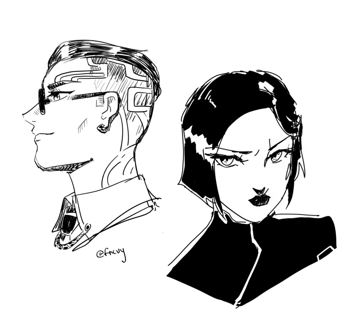 fncvy's tweet image. more doodles #valorantart #chamber #viper