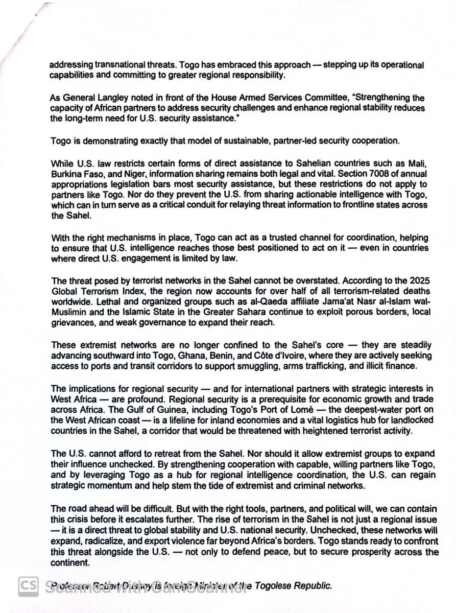 rdussey's tweet image. The #USA needs a foothold in the #Sahel, and Togo is here to help @SenTedCruz @SenatorRounds @RepEdCase @RepJimBaird @rep_jackson @RepGregoryMeeks #Africanophonie #APA
#GovTG #Africa #Africafirst #Africa1st #Afriquedabord
#AfricanPoliticalAlliance
#PanafricanCongress…