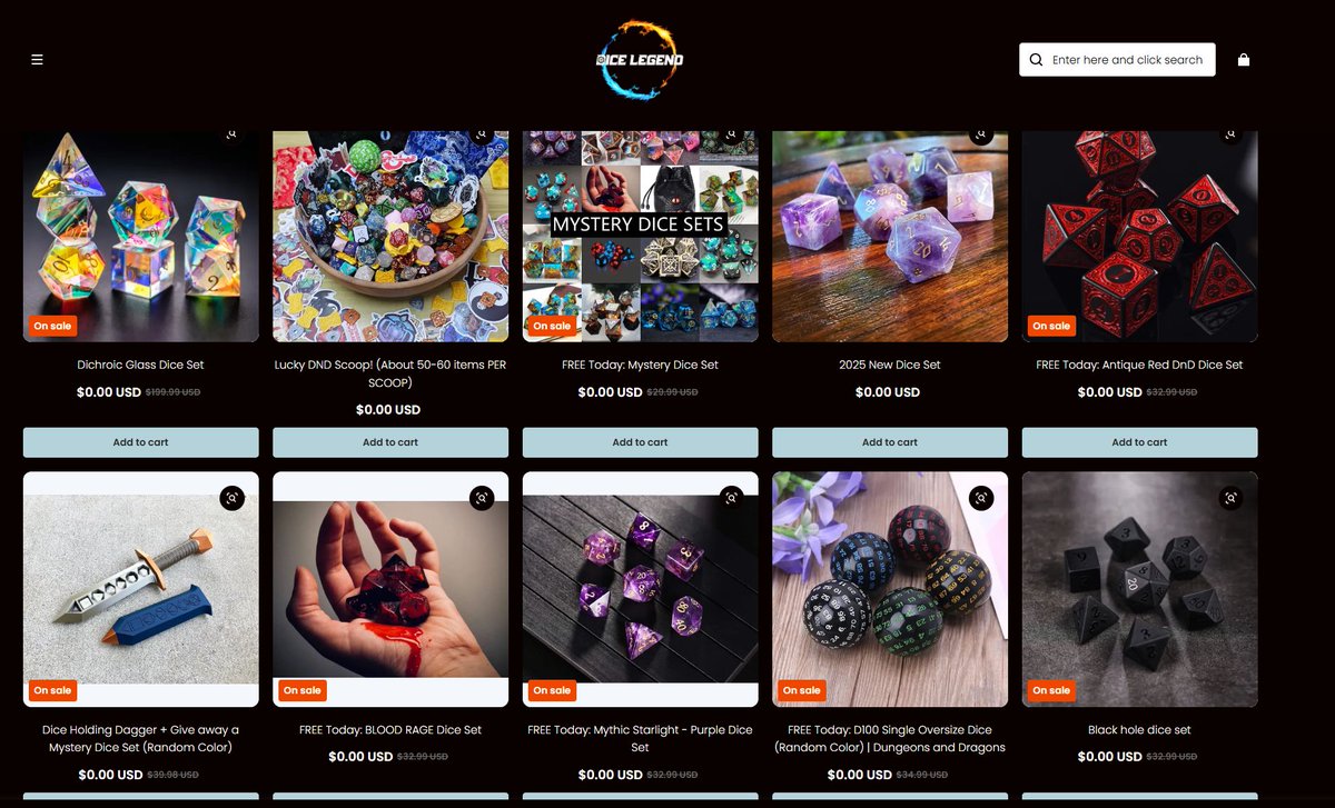 ShanghaiSix's tweet image. Maaaaaaaaaaaaaaay have been scammed a smidge by the folks over at Dice Legend (hey, no social media, that's a sign).
But I had to try, the "store going out of business, just pay shipping and handling" was too good to not try.