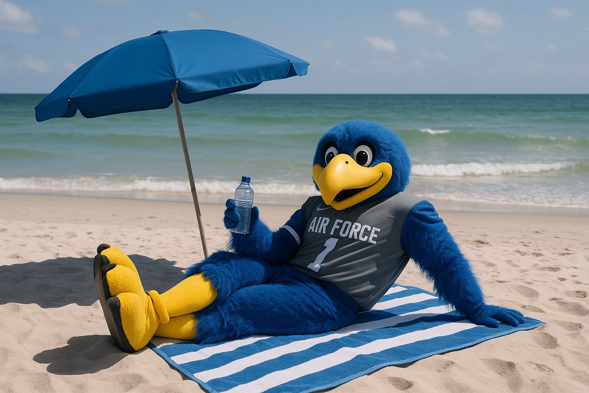 SSN_AirForce's tweet image. We imagine this is how @AF_TheBird is relaxing this summer before a BUSY fall season! #FlyFightWin 

@Sidelines_SN