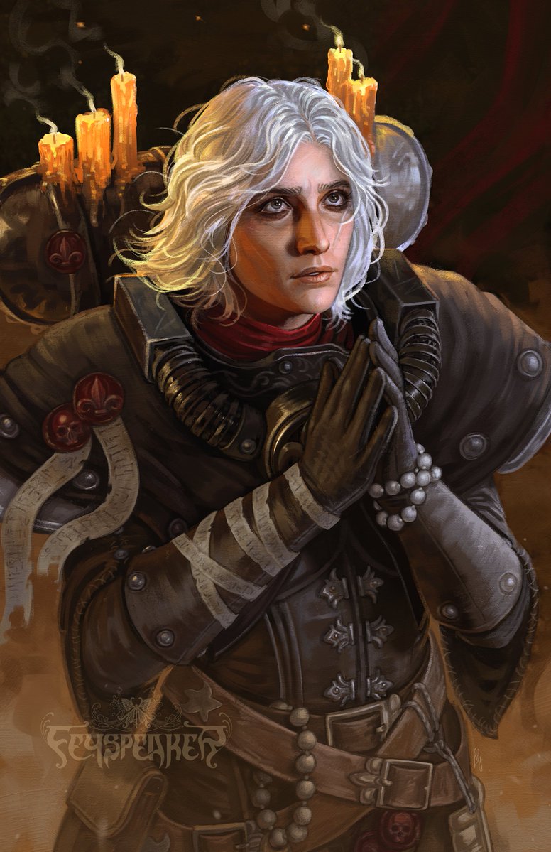 feyspeaker's tweet image. painting of Argenta I got to do for her lovely and talented VA, Tamara Fritz!! ♥♥
#RogueTrader #WH40k
