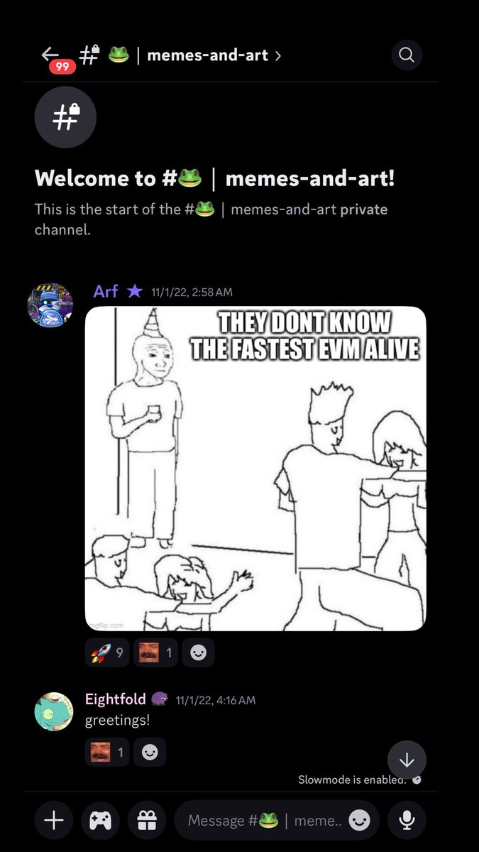 CahitArf11's tweet image. this was the first message i posted in the monad discord
never stop posting silly memes, your future family members are depending on you