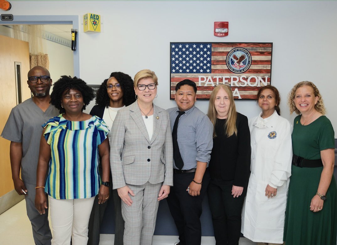 RepNellie's tweet image. This week I visited the Paterson VA clinic with @RepDWStweets to thank the staff for their vital work and ask what they need from Congress. We reiterated our opposition to massive proposed Trump admin cuts to the VA and our shared support for the VA and VA staff.