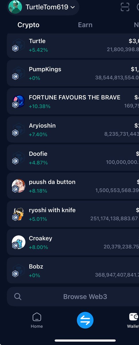 Turtletom619's tweet image. On chain wallet making moves 💚🍿💰

#crofam