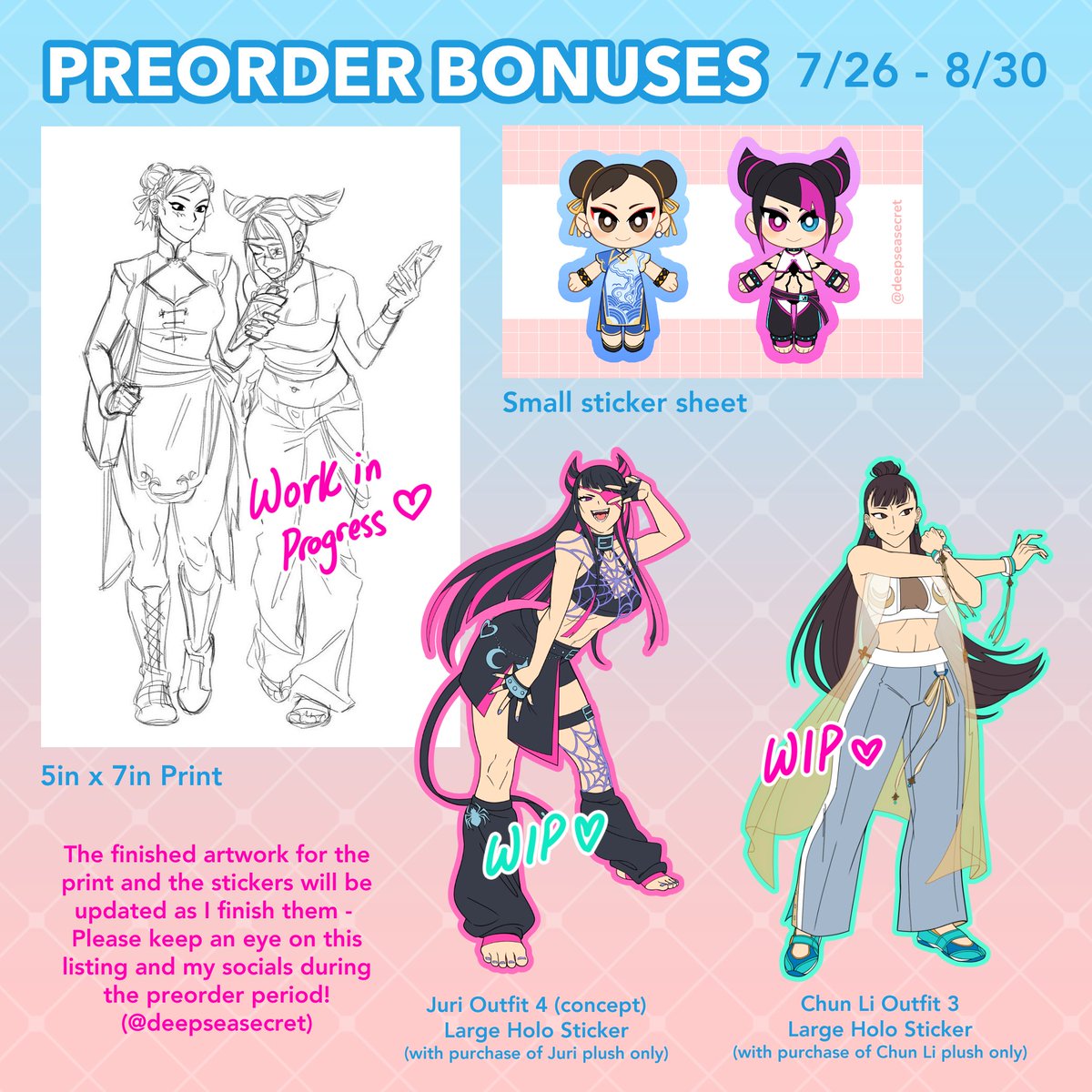 deepseasecret's tweet image. Hello everyone!! Chun Li and Juri plushies preorders are now ready! Link below ~ 💙💜 Shares are appreciated! #StreetFighter #SF6 #ChunLi #JuriHan