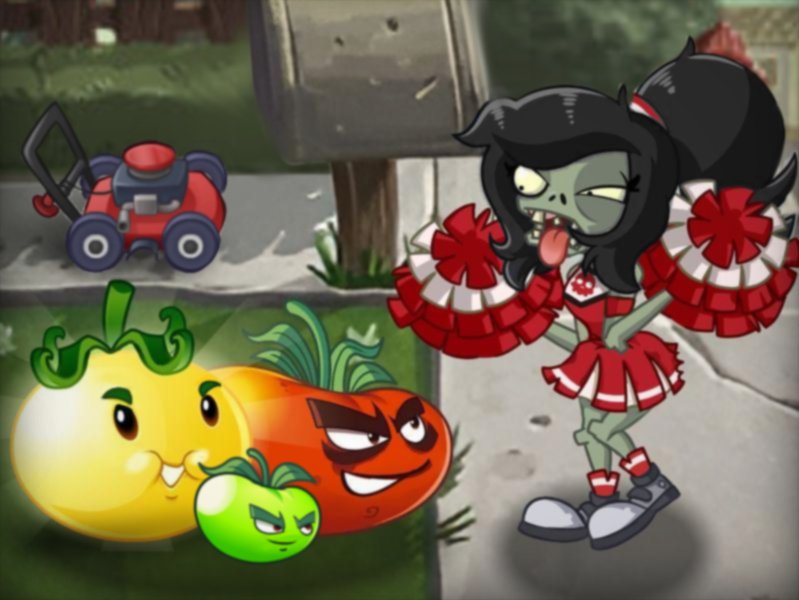 Adri_xdd_x's tweet image. Porrista no le gustan los tomates #pvzoc #plantsvszombies #pvz