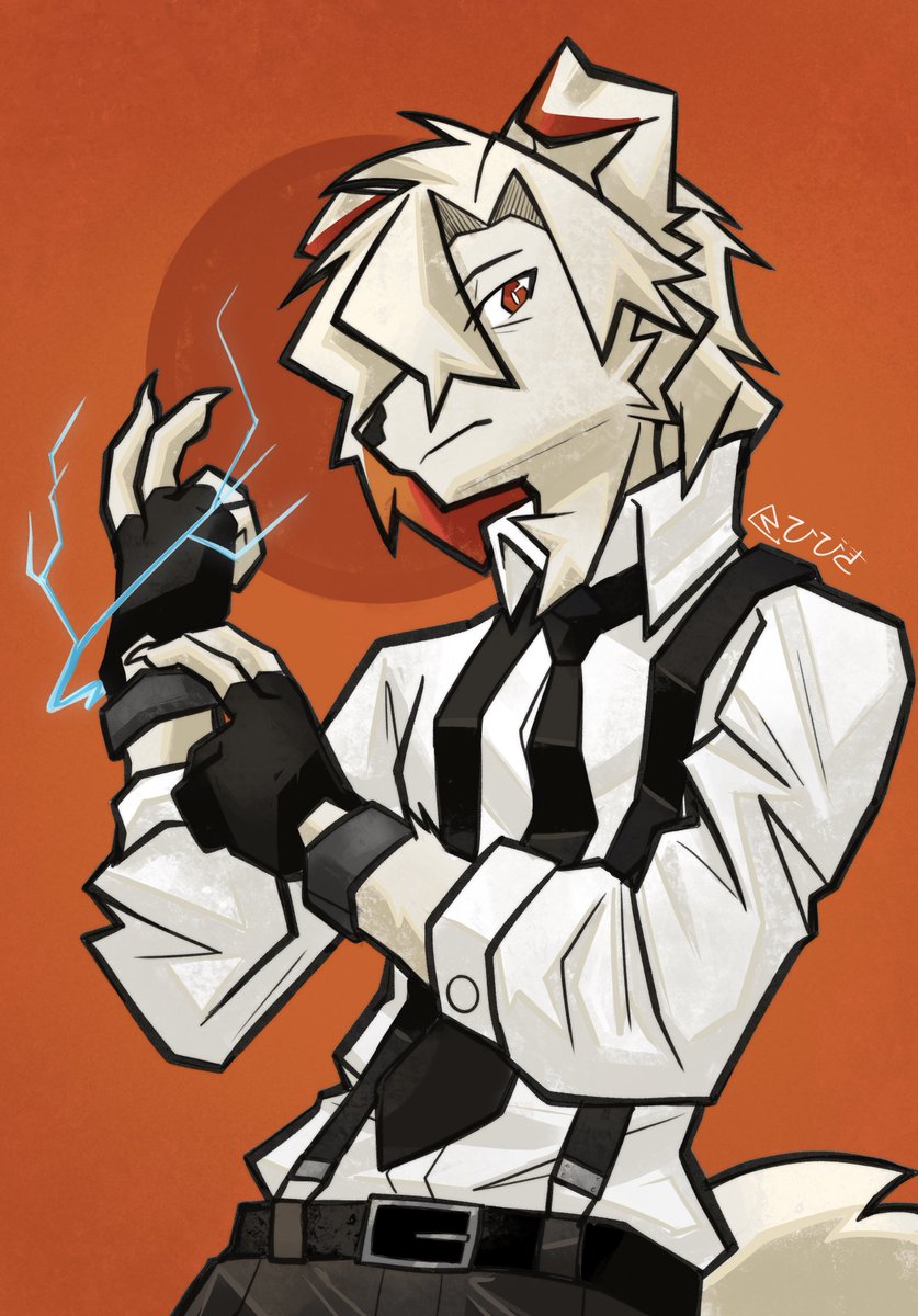 AF attack for <a href="/AxonTatsu/">辰</a> 
Been a while since I drew a canine and I really like this character design n_n 
#artfight