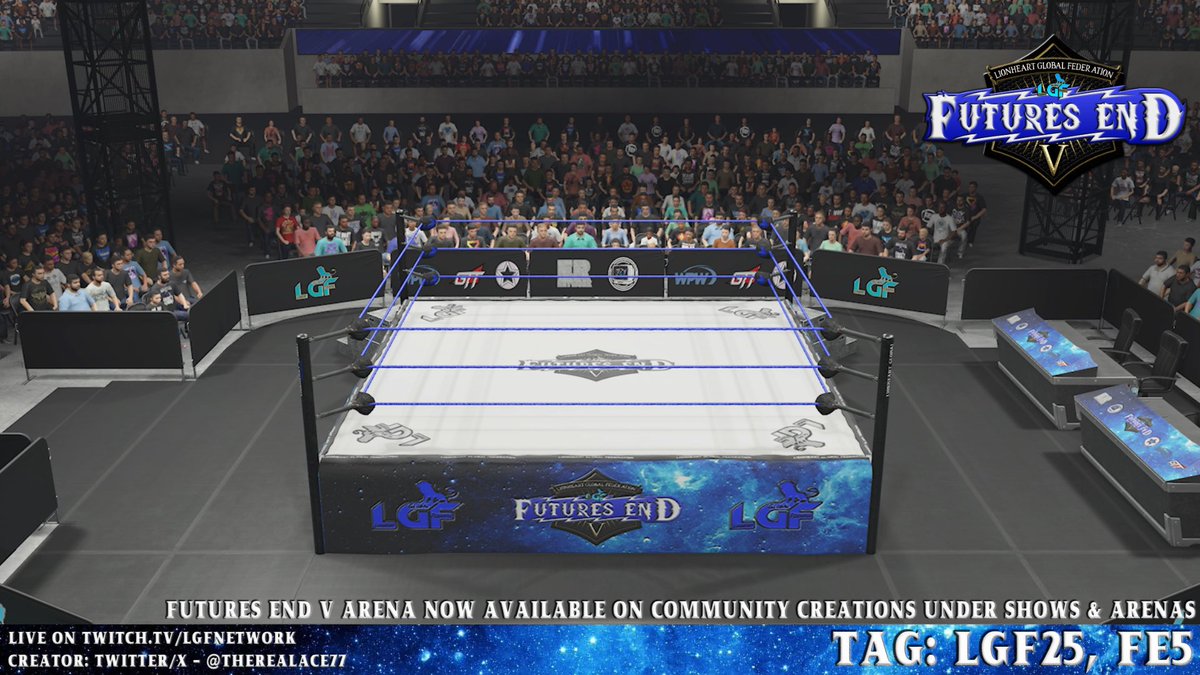 LGFederation's tweet image. LGF Presents: Futures End V⭐️
🗓️: Date TBD • SoFi Stadium | Inglewood, California
———
The official arena for Futures End V! It’s now available on Community Creations under Arenas and Shows! On both Current and Last Gen!
Tags:
#LGF25
#FE5
#WWE2K25