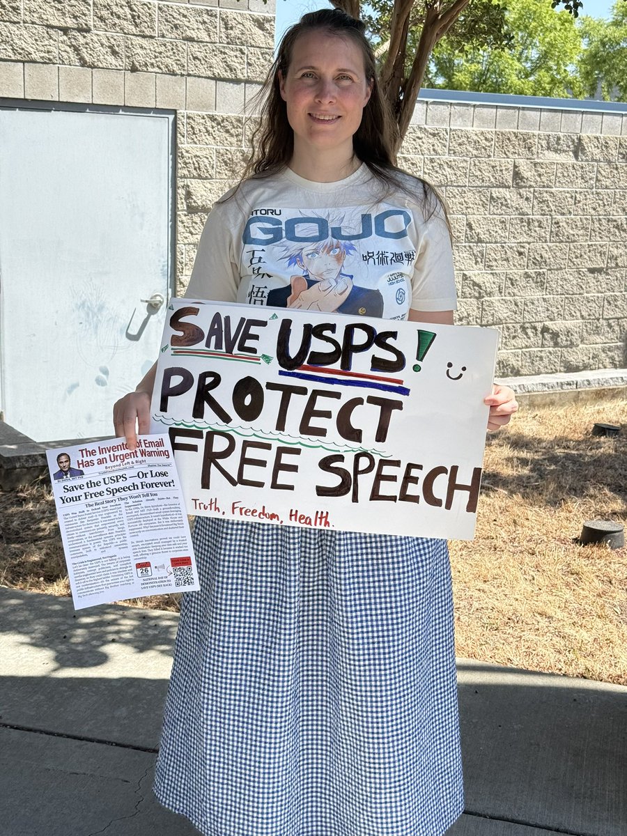 ErenJaegerTFH's tweet image. Happy USPS Anniversary! 250 years ago TODAY, Benjamin Franklin founded this institution to PROTECT FREE Speech. I participated in Truth Freedom Health National Day of Demonstration to #SaveTheUSPS from privatization. Free Speech =Unlimited Reach vashiva.com/savetheusps/