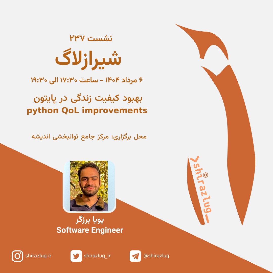 ShirazLUG_ir's tweet photo. #نشست_۲۳۷ #شیرازلاگ

موضوع: بهبود کیفیت زندگی در پایتون

ارائه‌دهنده: پویا برزگر

معرفی جزئی موضوع نشست:
 در Release Noteهای سال‌های اخیر پایتون، ویژگی‌های جالبی اضافه شده. با هم بررسی شون می‌کنیم و این که چطور باعث میشه برنامه‌هامون رو بهینه‌تر کنیم و سرعت توسعه رو بالا برد. https://t.co/32M4wSlnMk