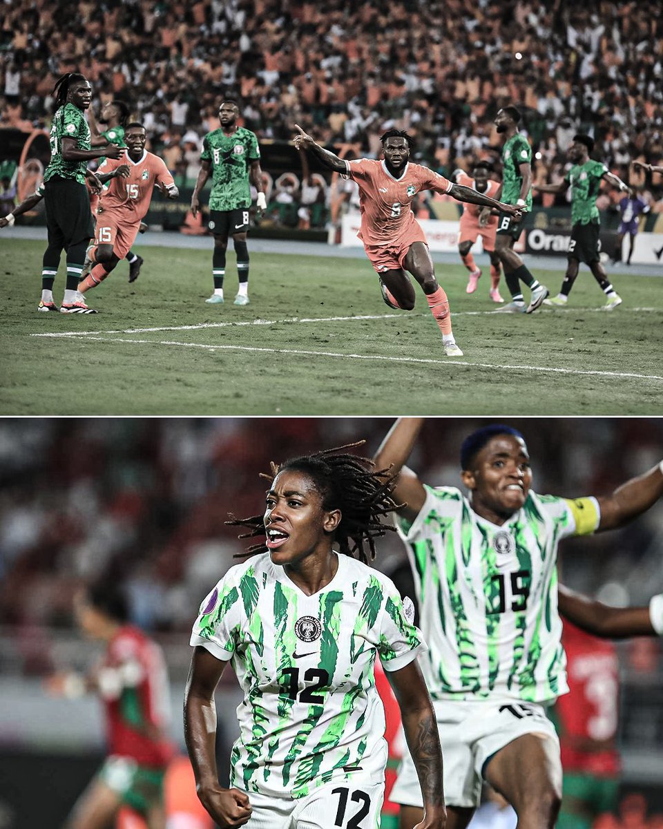 ▪️2024: Super Eagles fall to hosts Ivory Coast in the AFCON final 
▪️2025: Super Falcons beat hosts Morocco in a dramatic WAFCON comeback

Naija no dey carry last 🇳🇬🔥