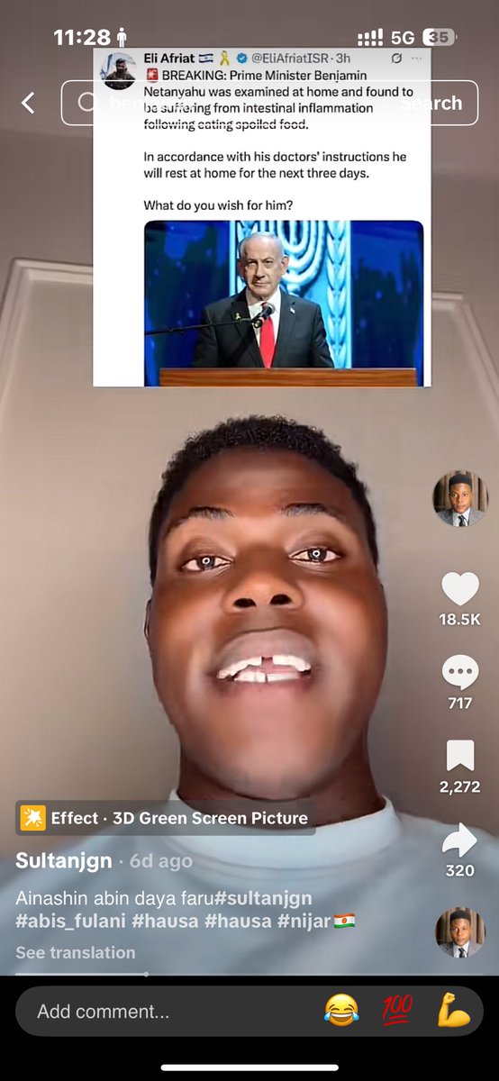 Abtee9ja🇳🇬 (@abtee9ja) on Twitter photo If reports are true that the DSS arrested journalist <a href="/ghali_sultan/">Sultanjgn</a> over an AI manipulated video, it's a troubling development for media freedom in Nigeria.
Sultan originally reported on Israeli PM <a href="/netanyahu/">Benjamin Netanyahu - בנימין נתניהו</a> illness a story also covered by global news outlets.
Some TikTok users If reports are true that the DSS arrested journalist <a href="/ghali_sultan/">Sultanjgn</a> over an AI manipulated video, it's a troubling development for media freedom in Nigeria.
Sultan originally reported on Israeli PM <a href="/netanyahu/">Benjamin Netanyahu - בנימין נתניהו</a> illness a story also covered by global news outlets.
Some TikTok users