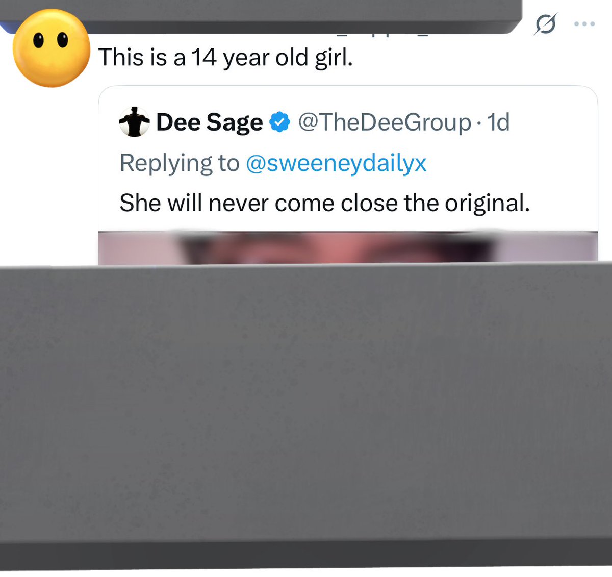 skywsabreadroll's tweet image. all of this phony outrage is starting to get to me because yup, she sure is, so stop fucking sharing it. if you’re so upset about the overt sexualization of a child in a gross ad campaign then perhaps stop putting it on everyone’s feed