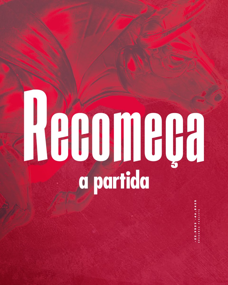 RedBullBraga's tweet image. RECOMEÇA O JOGO!
Vamos em busca da virada, Massa Bruta!
#RedBullBragantino
#FORxRBB (2x1)